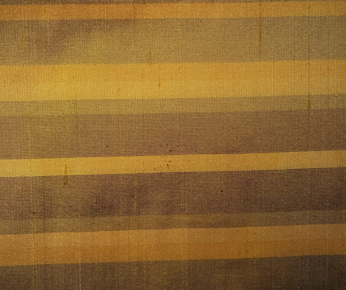 100% silk dupion fabric yellow gold stripes  54&quot; wide