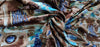 Cotton Satin / Rayon Printed fabric blue and brown color 44&quot; wide