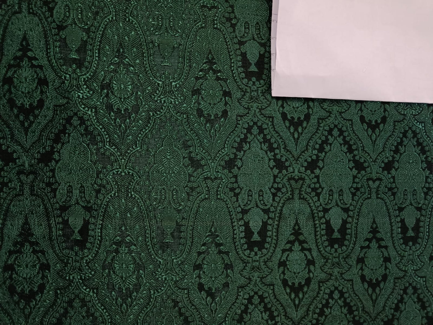 Silk Brocade fabric Green &amp; Black Victorian BRO99[3]