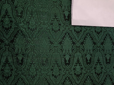 Silk Brocade fabric Green &amp; Black Victorian BRO99[3]