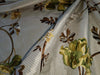 100% Silk Taffeta floral embroidery on ivory and blue plaids 54" wide 74.70MOMME TAFEMB21