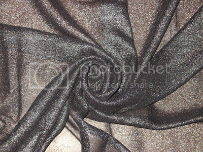 Glitter Chiffon Fabric Black with Shimmer