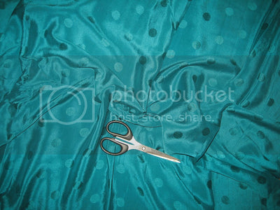 Dark Kingfisher Green soft silk crepe fabric dot jacquard 44&quot;