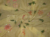 Lime Yellow soft silk crepe fabric with embroidery and sequin