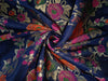 Brocade fabric multi color roses 44" wide BRO851A available in two colors [navy and ivory]