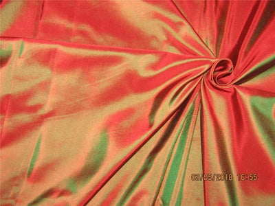 100% Pure Silk Taffeta Fabric Red x green color TAF225[9] 54&quot; wide