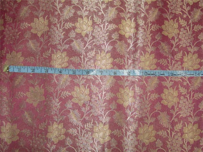 Silk Brocade Fabric aubergine x gold color 44&quot;