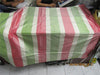 Silk Taffeta Fabric Green cream &amp; pink Stripes TAF# S139[4]- 54&quot; wide