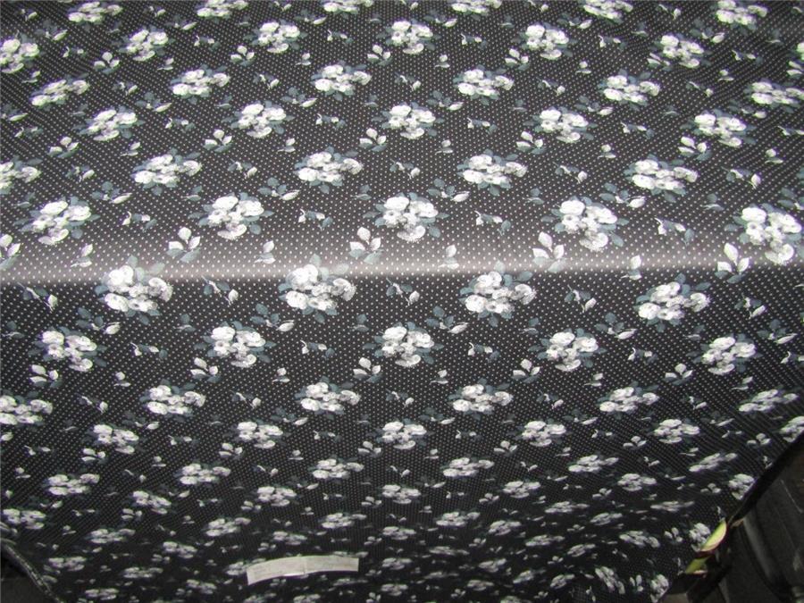 100% COTTON SATIN Ivory & black Color print 58&quot;  wide using Discharge Printing Method
