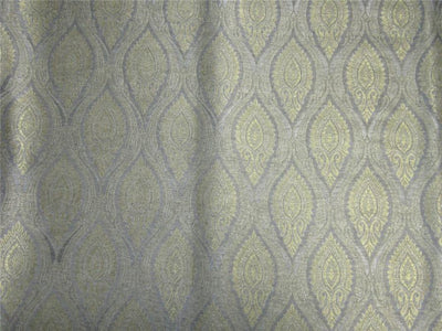 Brocade fabric silver grey x gold color 44&quot;wide