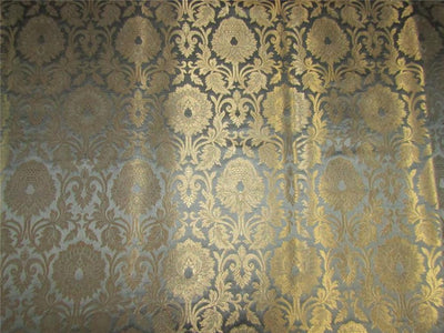 Brocade fabric Blueish grey x metallic gold color 44&quot;wide