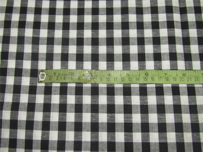 100% Cotton Yarn Dyed CheckS black x white colour Mill Made 58&quot; wide