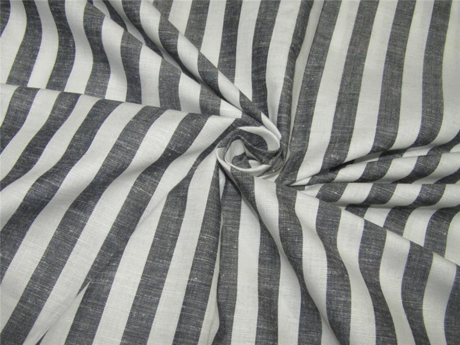 100% Cotton Yarn Dyed Stripe black x white Mill Made 58" wide [8762]