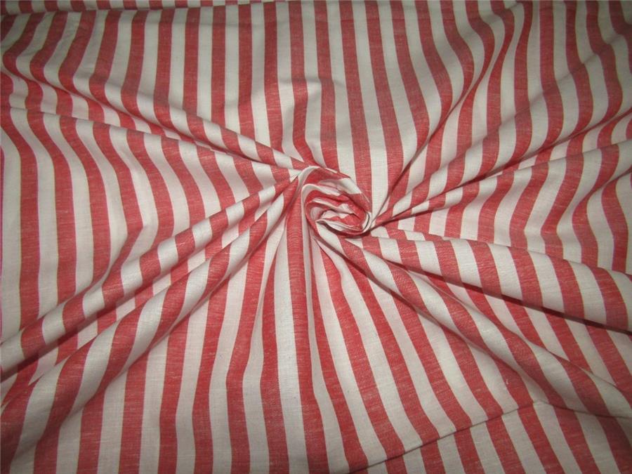 100% Cotton Yarn Dyed Stripe red x white Mill Made 58&quot; wide
