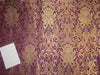 Heavy Silk Brocade Fabric Aubergine x Metallic Gold color 36&quot;