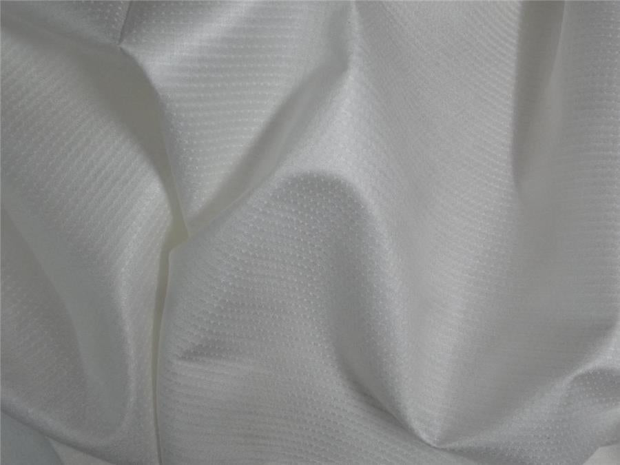 TUSSAR VISCOSE DOBBY DESIGN IVORY FABRIC 44&quot; WIDE