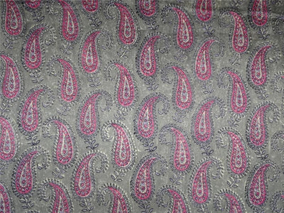 Lycra Satin print fabric pink x grey color 44&quot; wide