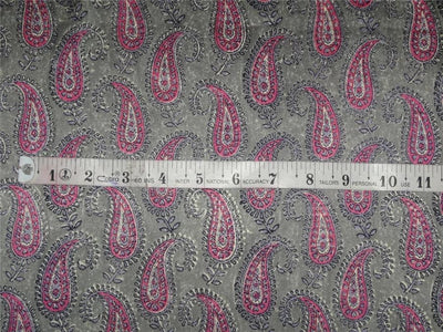 Lycra Satin print fabric pink x grey color 44&quot; wide