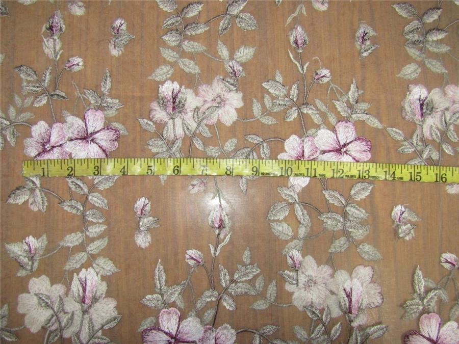 heavily embroidered net fabric sand color 44&quot; wide B2#89