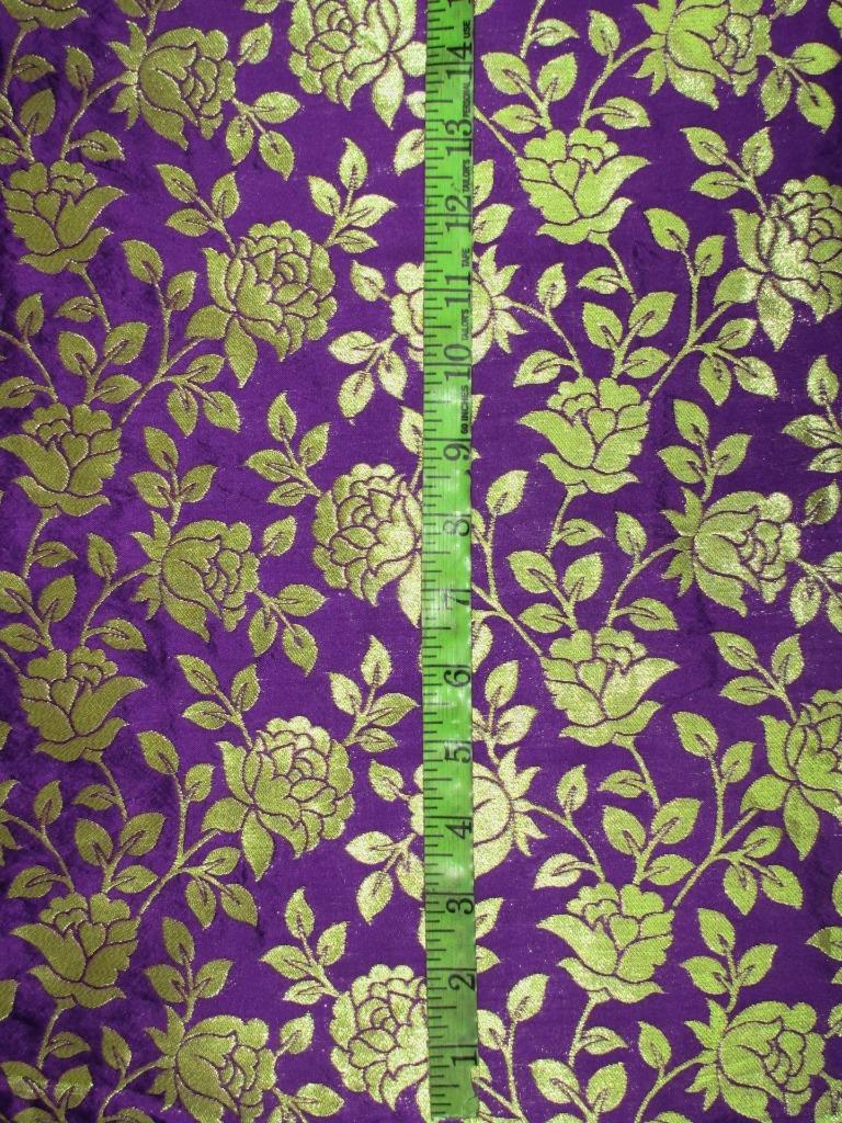 Brocade fabric purple x metallic gold color 44&quot;wide