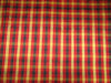 100% Silk Dupioni red x black x gold plaids Fabric 54" wide DUP#C95[1]