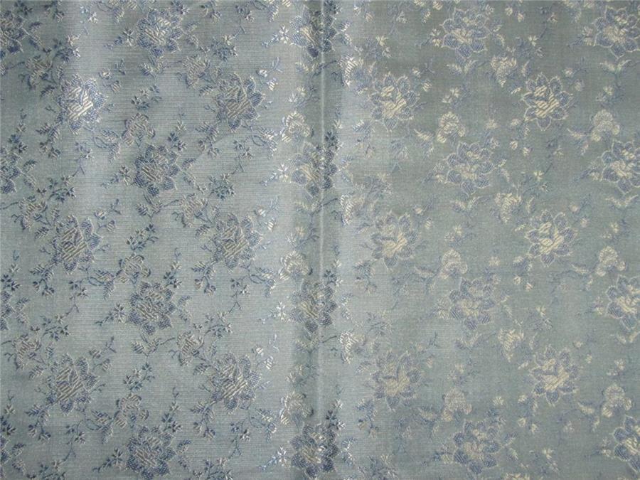 Brocade Fabric cool blue and silver color 44&quot;wide
