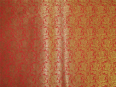 Brocade fabric red x metallic gold color 44&quot; wide
