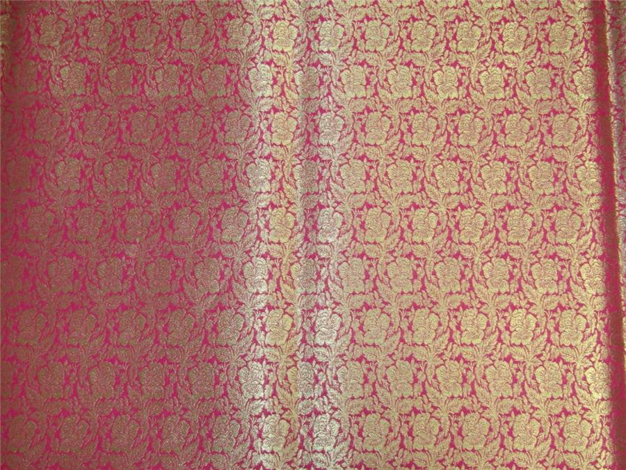 Brocade fabric pink x metallic gold color 44&quot; wide
