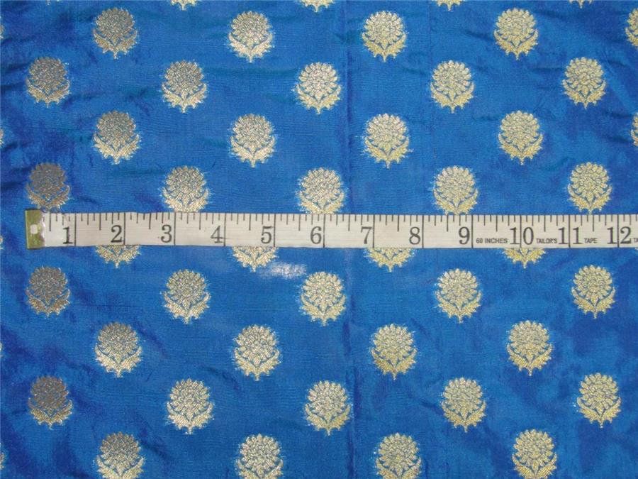 Brocade fabric royal blue x metallic gold color 44&quot; wide