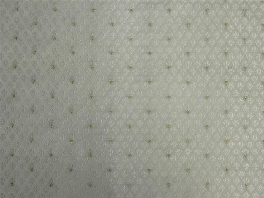 Brocade fabric ivory x metallic gold color 44&quot; wide