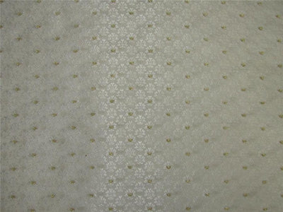 Brocade fabric ivory x metallic gold color 44&quot; wide
