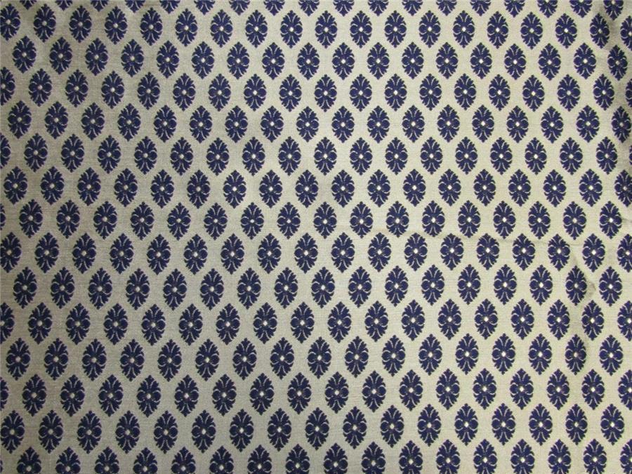 Reversible Brocade fabric navy x antique gold color 44&quot; wide