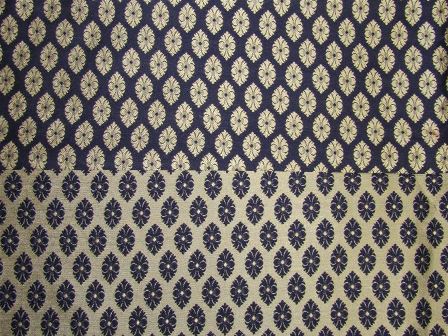 Reversible Brocade fabric navy x antique gold color 44&quot; wide