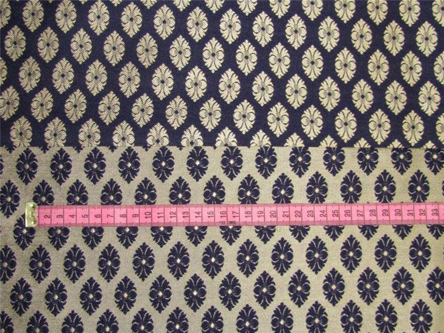 Reversible Brocade fabric navy x antique gold color 44&quot; wide