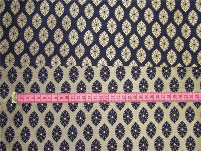 Reversible Brocade fabric navy x antique gold color 44&quot; wide