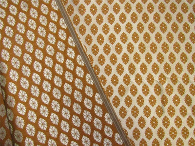 Reversible Brocade fabric brown x antique gold color 44&quot; wide