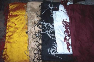 100 % raw silk shawl / wrap/stole 22&quot; - The Fabric Factory