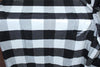 100% SILK TAFFETA Fabric Black and White Buffalo Check 54" wide TAFC58
