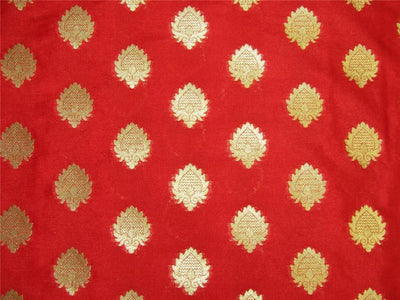Brocade fabric Red x metallic gold color 44&quot;