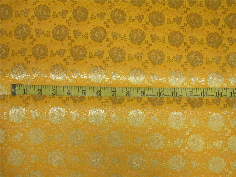Brocade fabric Bright yellow x metallic gold color 44&quot;