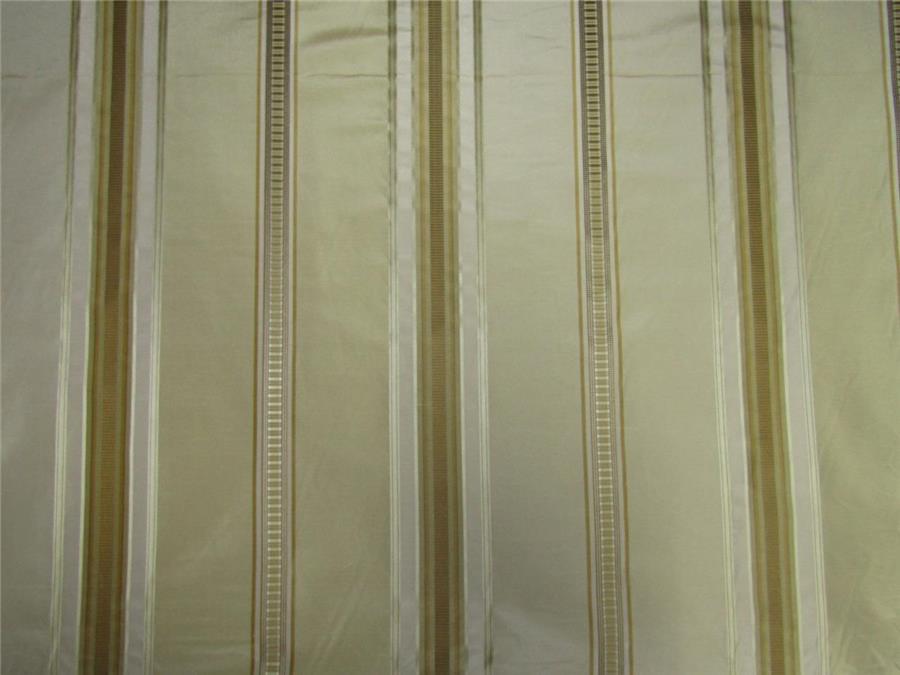 Silk Taffeta Fabric champagne x gold satin stripes TAFS155[3] 54&quot; wide