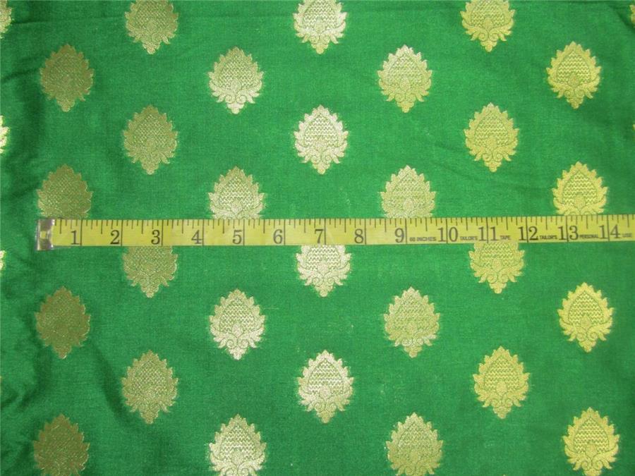 Brocade fabric Green x metallic gold color 44&quot;Wide