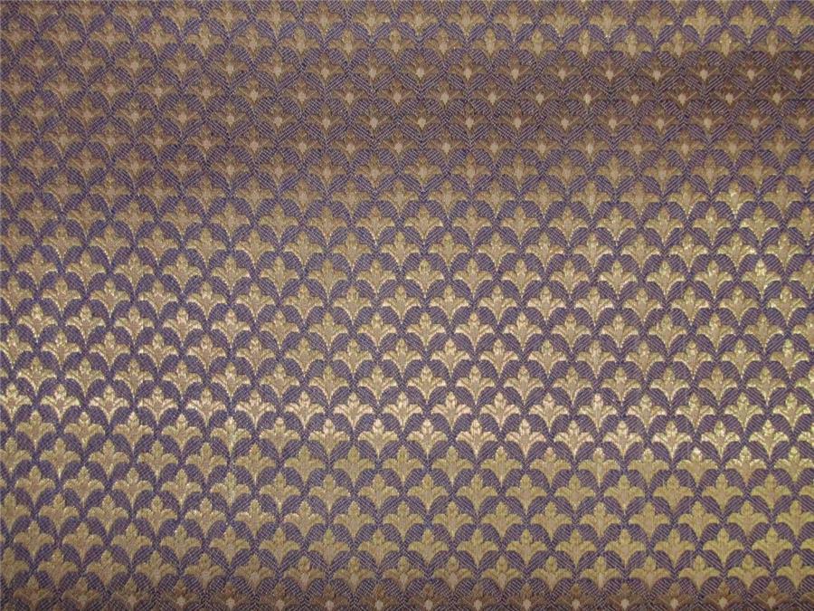 Brocade fabric Royal blue x metallic gold color 44&quot;