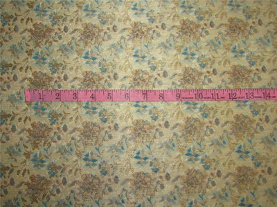 Brocade fabric Gold x blue color 60&quot;