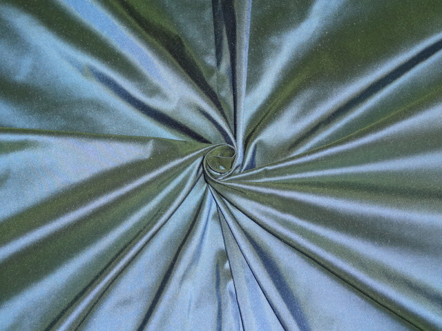 100% Pure SILK TAFFETA FABRIC Iridescent Blue x Green 54&quot; wide  by they yard
