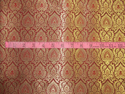 Brocade fabric maroon x metallic gold color 44&quot;wide Bro640[1]