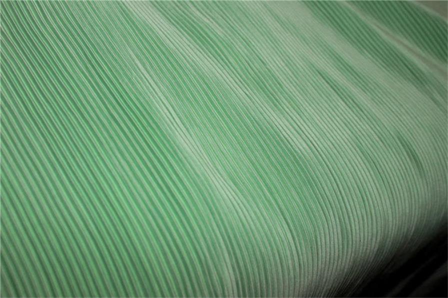 Pastel Green color Polyester Pleated Fabric ~ 58&quot; Wide