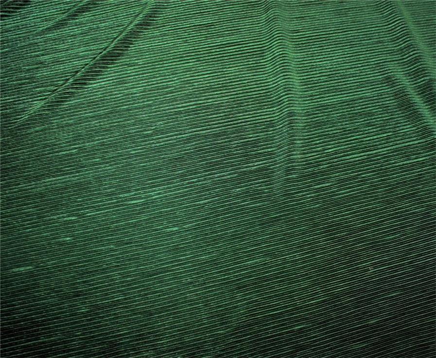 Emerald Green color crushed polyester pleated satin fabric ~ 59" Puresilks.us Emerald Green color crushed polyester pleated satin fabric ~ 59" Puresilks.us
