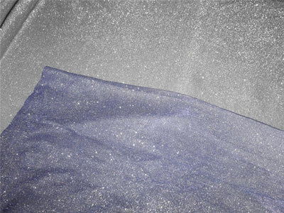Ink Blue x Silver color Ombre shimmer Lycra fabric ~ 58&quot; wide.
