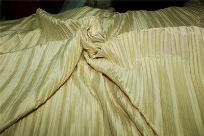 Champagne color satin pleated fabric ~ 58&quot; wide